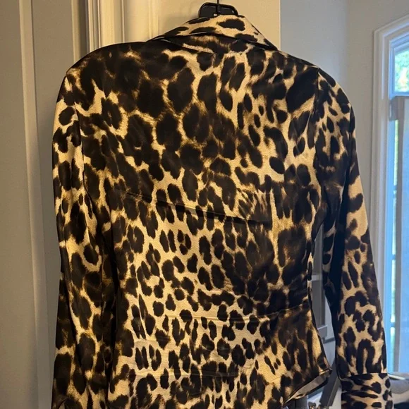 Zara Animal Print Blouse in Black and Brown - Picture 5 of 6